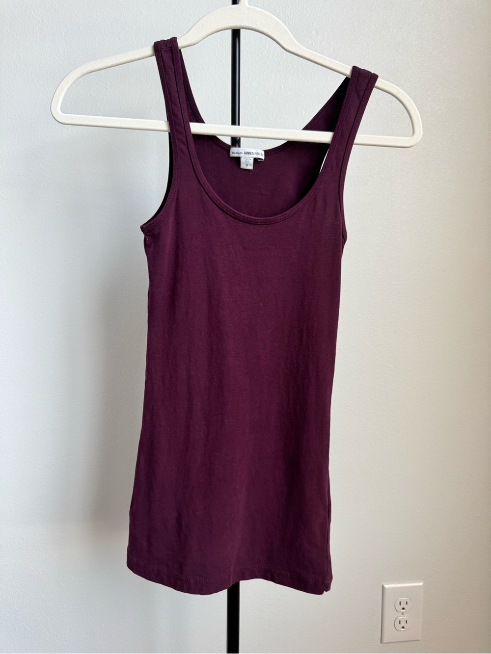 James Perse Burgundy Ribbed Scoop Neck Tank Top - Size 0